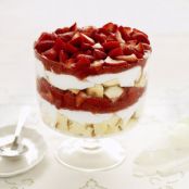 Strawberry-Rhubarb Trifle with Amaretto Custard