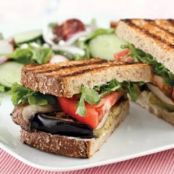Grilled Eggplant & Portobello Sandwich