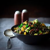 Wild Rice Salad with cranberries apricots and avocado