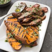 Grilled Skirt Steak with Sweet Potatoes