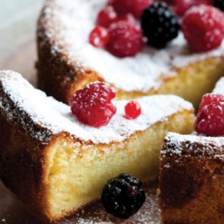 Citrus-Scented Wine Cake with Fresh Berries