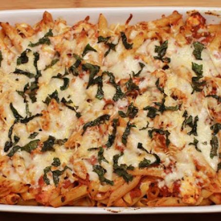 Chicken Parmesan Baked Penne