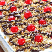 No Bake Banana Split Dessert - Sugar Apron