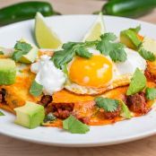 Breakfast Chorizo Quesadilla Topped with a Fried Egg