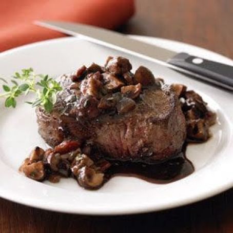 Filets Mignons with Bourguignonne Sauce