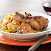 Glazed Chicken Drumsticks with Quinoa