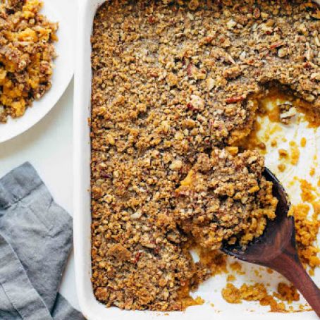 SWEET POTATO, PECAN CRUSTED  CASSEROLE