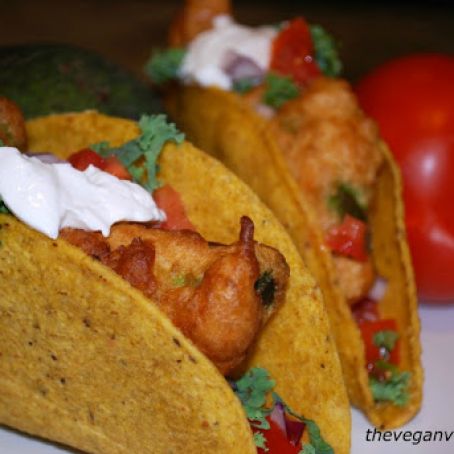 Beer Battered Avocado Tacos [Vegan]
