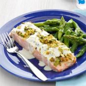 Pistachio-Crusted Salmon with Lemon Cream Sauce Recipe