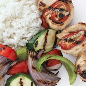 Grilled Chicken Rolls with Spicy Sauce