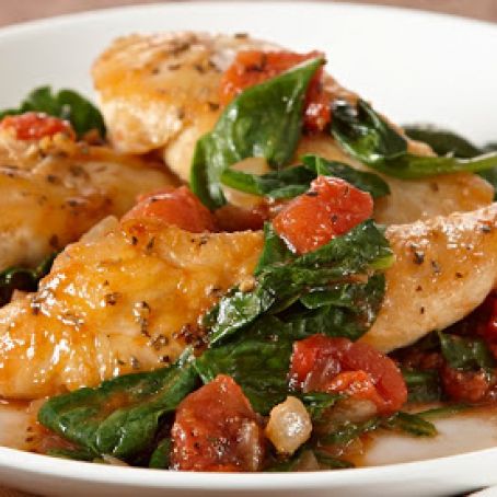 Sautéed Chicken with Spinach & Tomatoes