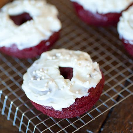 Red Velvet Cake Donuts with Cream Cheese Frosting