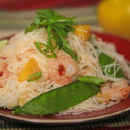 Ming Tsai's Spicy Shrimp with Mango and Rice Noodles