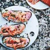 Smoked Salmon Tartines with Fried Capers