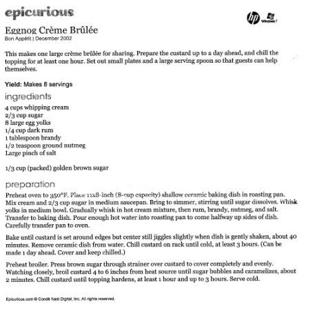 eggnog creme brulee