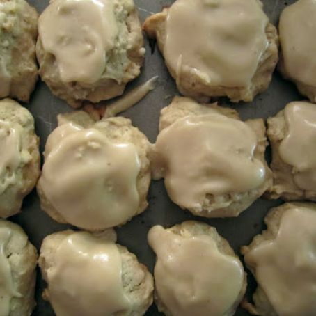 Banana cookies with brown sugar frosting