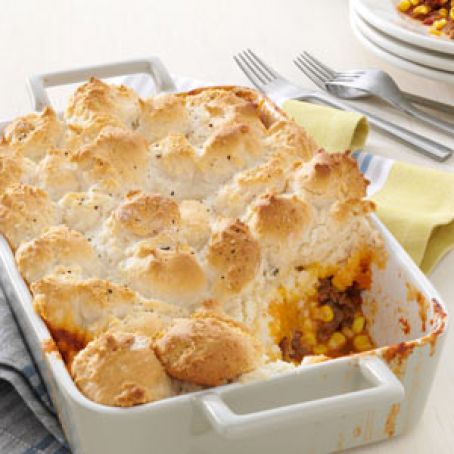 Bubbly & Golden Mexican Beef Cobbler