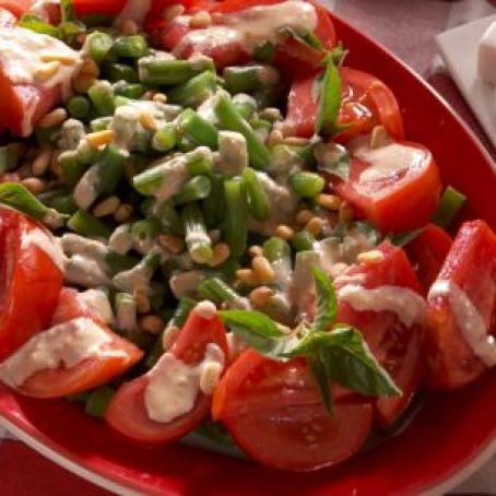Fresh Bean & Tomato Salad with Caesar Dressing
