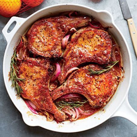 Orange-Mustard Glazed Pork Chops