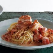 CAPELLINI w/SHRIMP & CREAMY TOMATO SAUCE