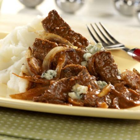 Steak with Tomato Gorgonzola Sauce