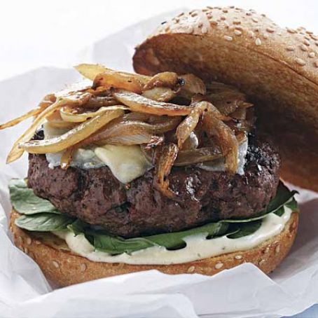 Caramelized Onion Cheeseburgers