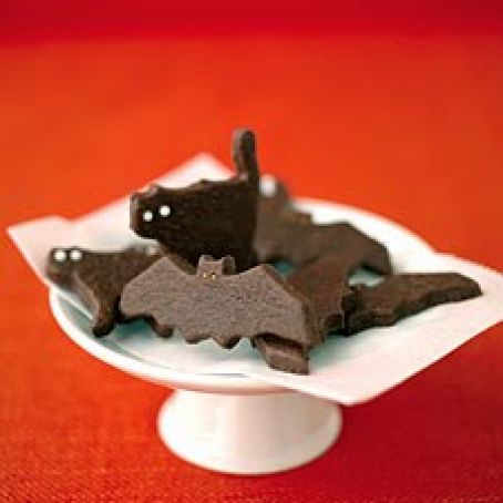 Ghostly Bat and Cat Cookies