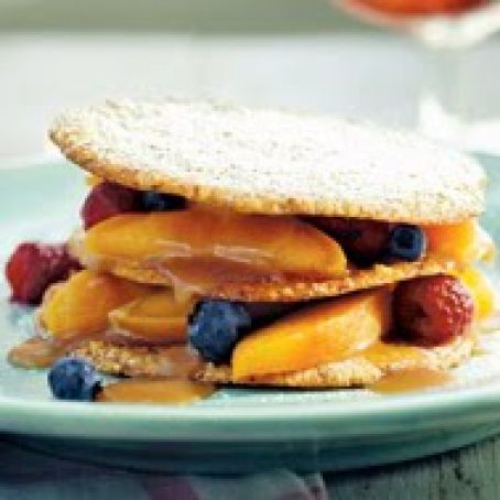 Fruit Napoleons with Caramel Rum Drizzle