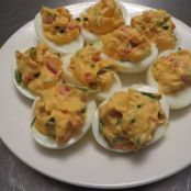 Roasted Red Pepper & Chives Deviled Eggs