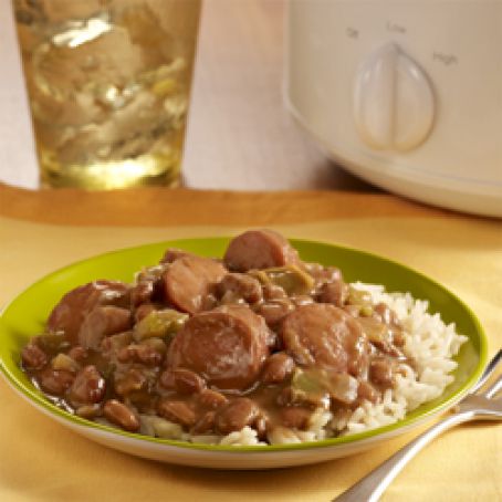 CAJUN SLOW COOKER BEANS WITH RICE