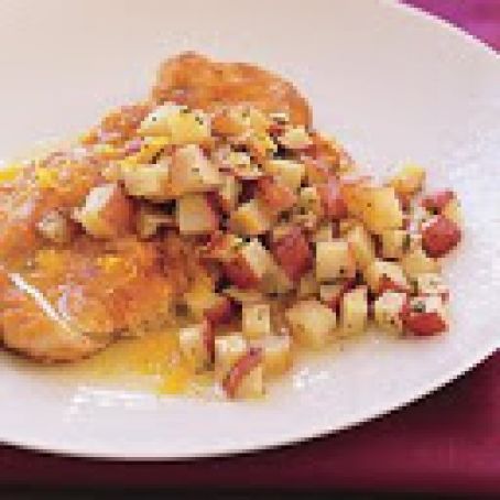 Lemon-Chicken Schnitzel with Roasted Potatoes