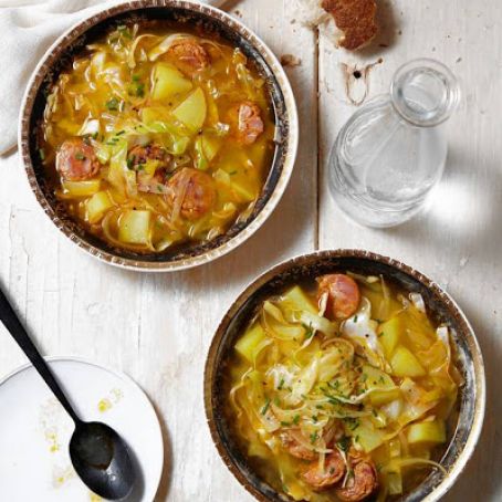 Potato, Cabbage & Chorizo Soup