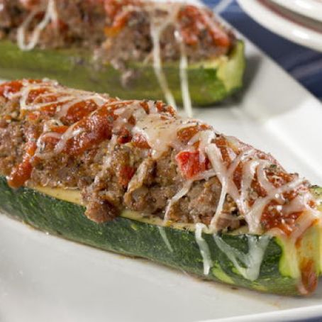 Beefy Stuffed Zucchini