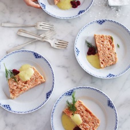 Halibut and Salmon Terrine with Aioli and Horseradish