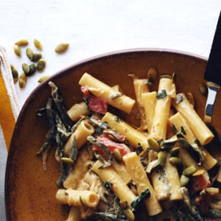 ZITI WITH POBLANOS AND CHIPOTLE SAUCE
