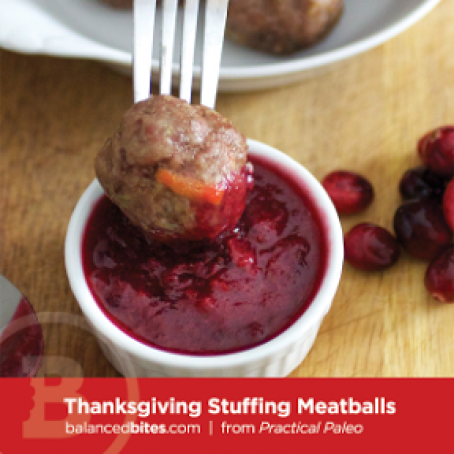 Thanksgiving Meatballs with Cranberry Sauce (Paleo)