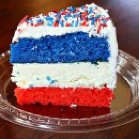 Red, White and Blue Cheesecake Cake