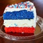Red, White and Blue Cheesecake Cake