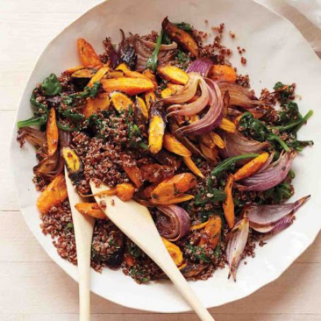 Roasted Carrots and Red Quinoa