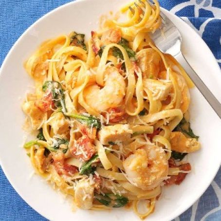 Chicken & Shrimp Fettuccine Recipe