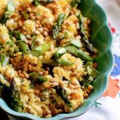 Spaghetti Squash with Asparagus, Ricotta,Lemon and Pine Nuts