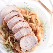 Pork Loin with Braised Fennel, Apples and Onions