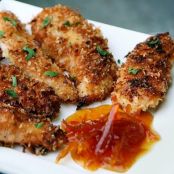 Coconut Chicken Tenders with Honey-Marmalade Sauce