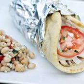 Mediterranean Bean Salad and Greek Chicken Gyros