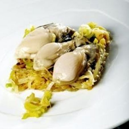 Stewed Leeks and Oysters