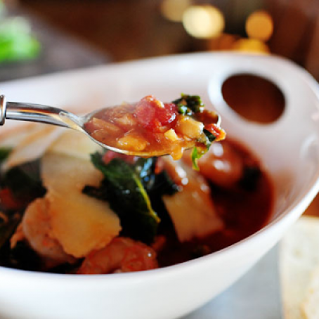 Tuscan Bean Soup with Shrimp