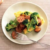 Parmesan Polenta Pie with Sausage and Broccoli