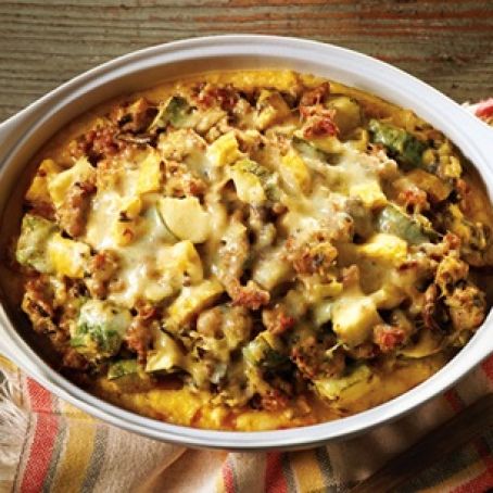 Sicilian Sausage and Polenta Bake