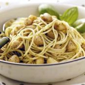Bay Scallop Pesto with Linguini