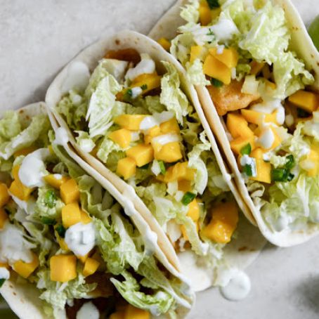 Beer Battered Fish Tacos with Mango Margarita Salsa